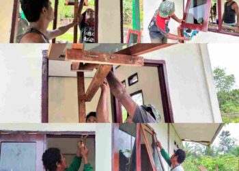 Pemasangan Pintu dan Jendela RTLH TMMD Ke-128 Kodim 1801/Manokwari Capai Tahap Finishing