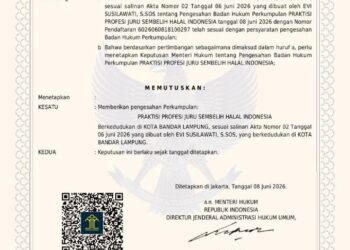 PPJSHI RESMI MEMPEROLEH PENGESAHAN KEMENTERIAN HUKUM RI