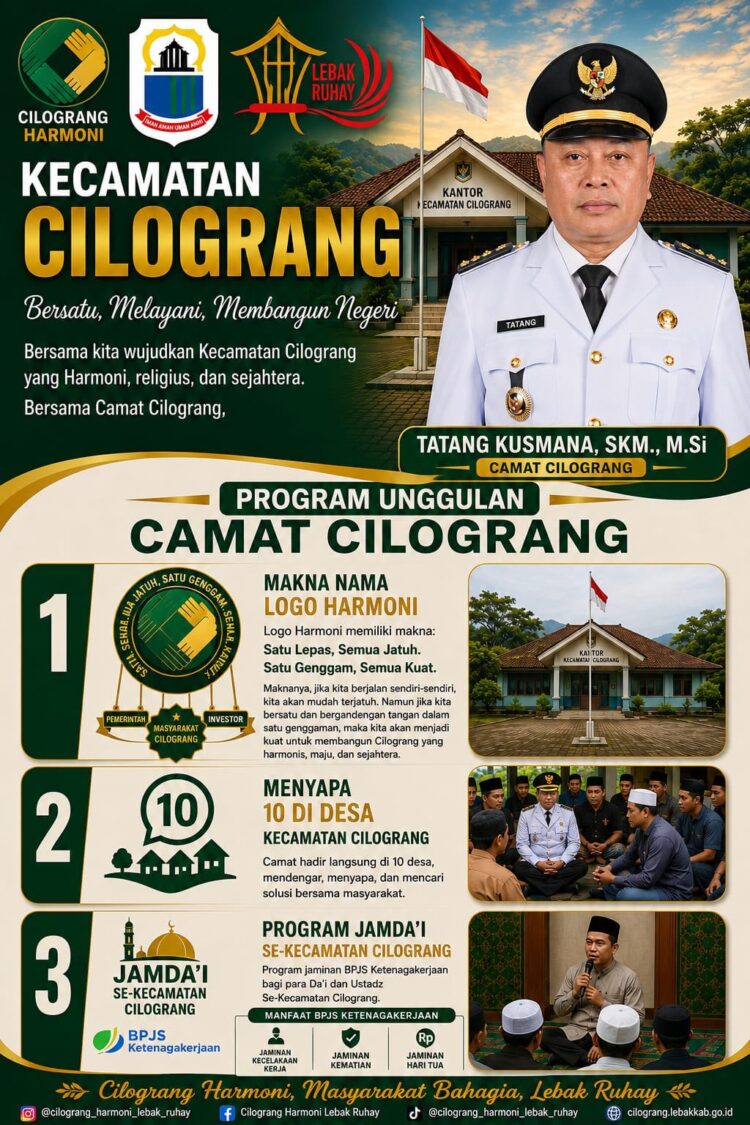 100 Hari Kerja Camat Cilograng, Tatang Kusmana Dorong Kecamatan Harmoni, Melayani dan Membangun Negeri