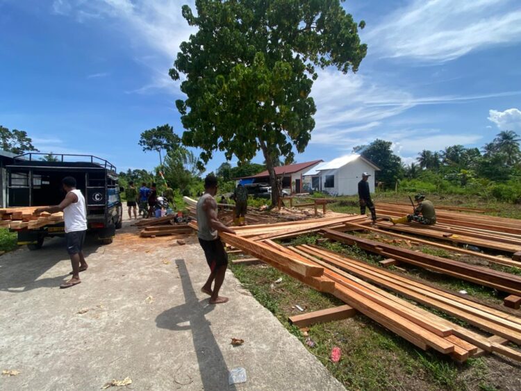 Dorongan Material Kembali Tiba, Satgas TMMD ke-128 Kejar Target Pembangunan Fisik 