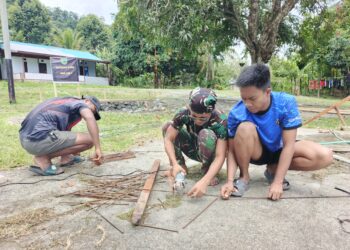 Pondasi Bak Penampungan Air Bersih Mulai Dilaksanakan oleh Satgas TMMD ke-128 Kodim 1801/Manokwari