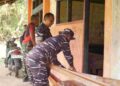 Dansatgas TMMD Ke-128 Kodim 1801 Manokwari Tinjau Pengecoran Jalan Akses Pantai dan Rehab SD Inpres 62 Asai