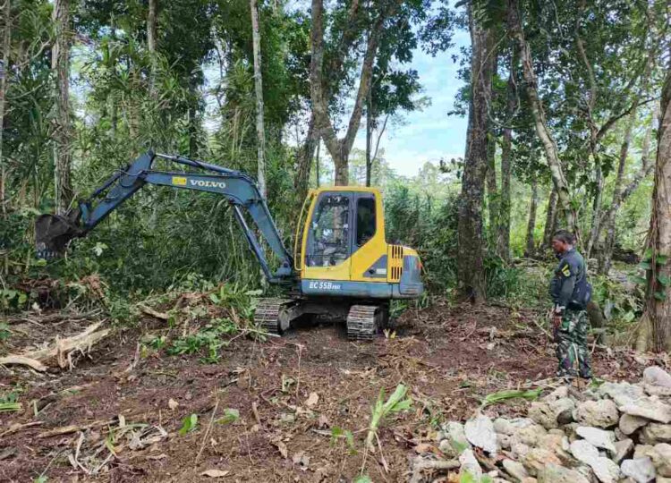 Program Tanam Kakao: Satgas TMMD Ke-128 Kodim 1801 Manokwari Buka Lahan 2 Hektar