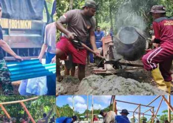 TMMD Ke-128 Kodim 1801 Manokwari: Bukti Nyata Soliditas TNI-Polri, Rakyat Kompak Bangun Kampung Tanah Rubuh