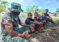 Keakraban Anak-Anak Bersama Anggota Satgas TMMD Ke-128 Kodim 1801 Manokwari