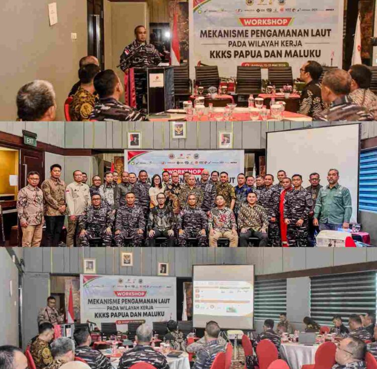 Bentuk Sinergitas, Kodaeral XIV Sorong Hadiri Workshop Mekanisme Pengamanan Laut Papua dan Maluku
