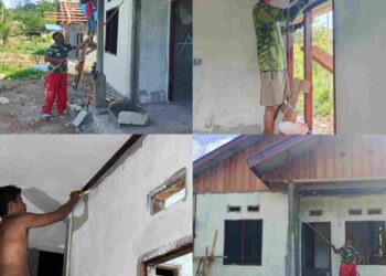 RTLH Program TMMD Ke-128 Kodim 1801/Manokwari Mulai Pengecatan Dasar