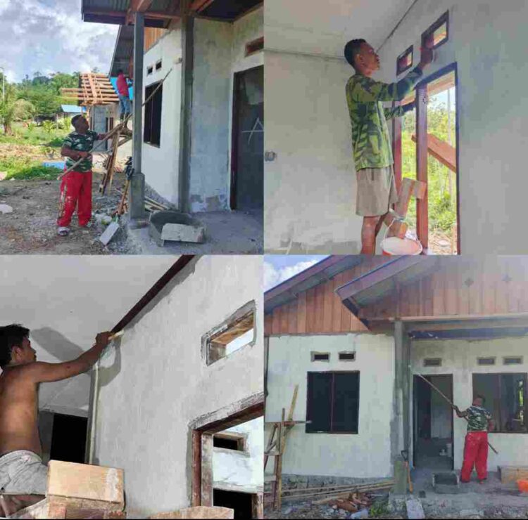 RTLH Program TMMD Ke-128 Kodim 1801/Manokwari Mulai Pengecatan Dasar