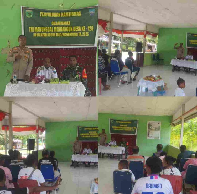 Satgas TMMD Ke-128 Kodim 1801/Manokwari Gelar Penyuluhan Kamtibmas di Kampung Tanah Rubuh