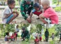 Bermain Kelereng Bersama Anak-Anak di Lokasi TMMD Ke-128 Kodim 1801/Manokwar