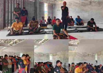 Tingkatkan Keimanan, Satgas TMMD Ke-128 Kodim 1801/Manokwari Laksanakan Sholat Jumat Berjamaah