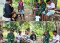 Jalin Komsos Dengan Mama-Mama, Anggota Satgas TMMD Makan Pinang Bersama Warga