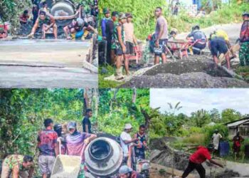 Kebut Pengecoran Jalan, Satgas TMMD Ke-128 Kodim 1801/Manokwari Kejar Target