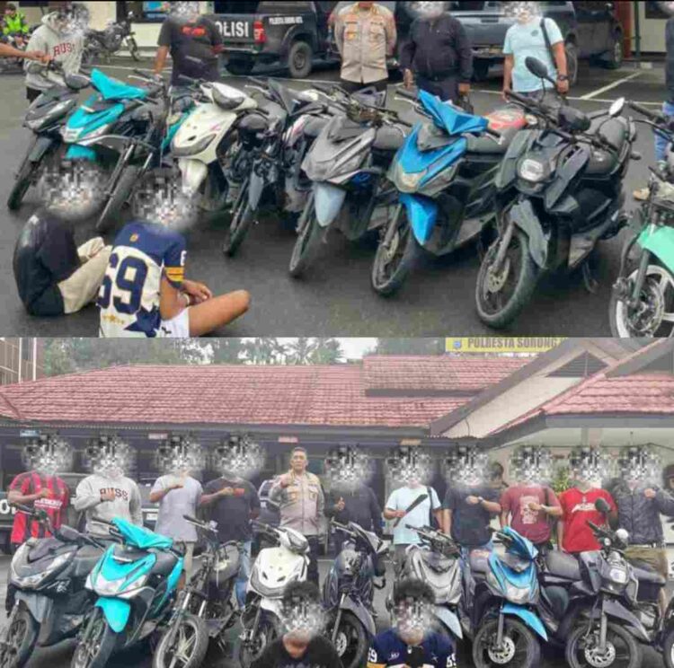 Team Mangewang Ringkus Pelaku Curanmor dan Jambret di Sorong: 9 Motor Curian Diamankan