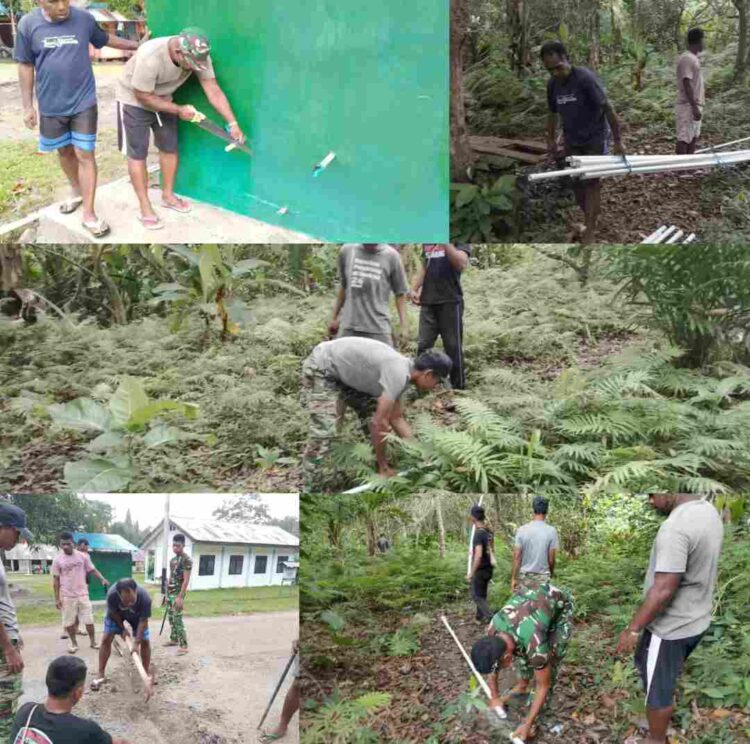 Pipanisasi TMMD Ke-128, Satgas Kodim 1801/Manokwari Alirkan Air Bersih Ke Kampung Asai