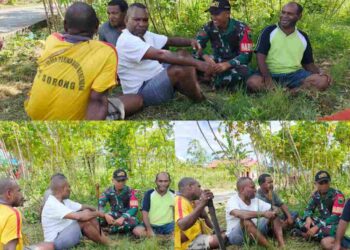 Jalin Komunikasi Dua Arah Warga dan Satgas TMMD Ke-128 Kodim 1801/Manokwari Pererat Kebersamaan