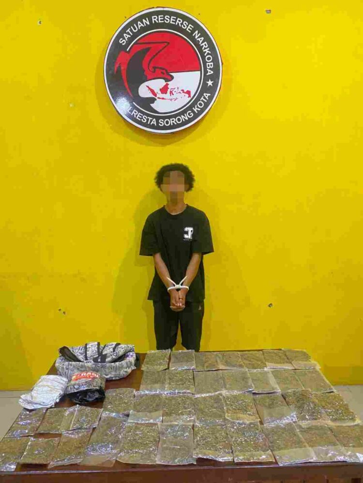 Satreskoba Polresta Sorong Kota Ungkap Peredaran Ganja: Pelaku Ditangkap Saat Turun KM Gunung Dempo