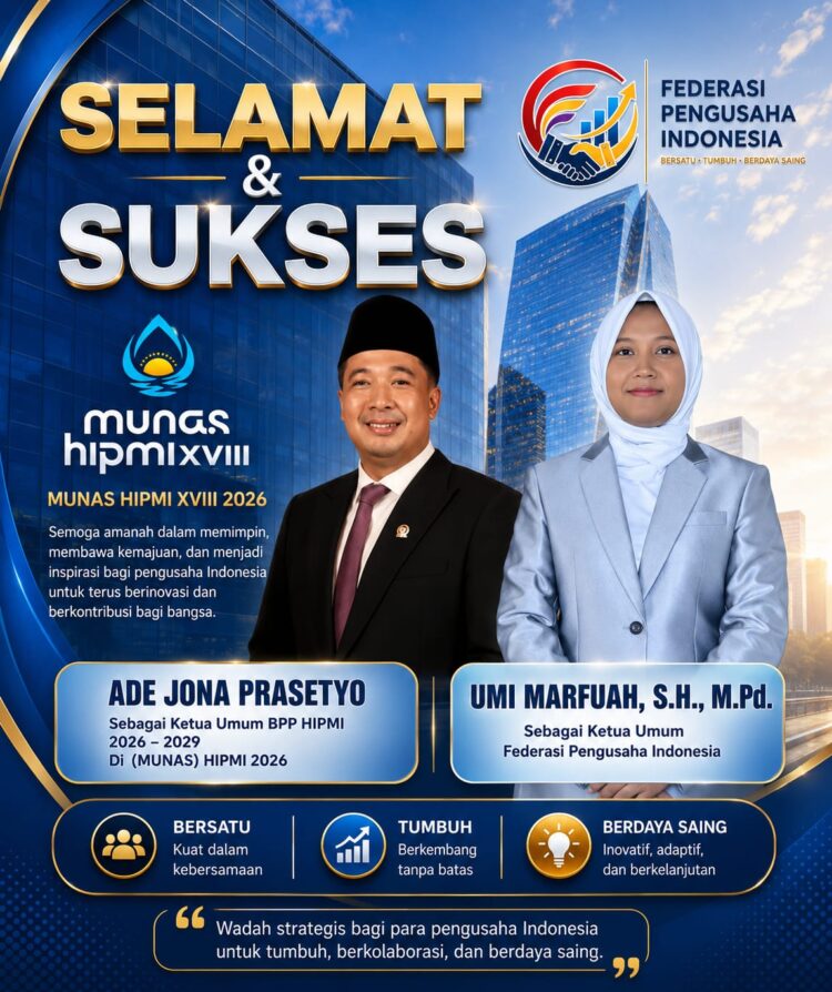 SELAMAT DAN SUKSES ATAS TERPILIHNYA KETUA UMUM BPP HIPMI PERIODE 2026–2029