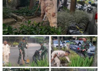 Kompak Solid Tanamkan Jiwa Gotong Royong, di Dalam Memperindah Lingkungan Kerja