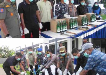 Lanal Morotai Gagalkan dan Musnahkan Minuman Keras Illegal