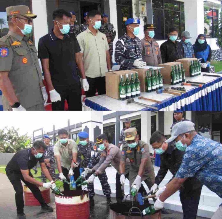 Lanal Morotai Gagalkan dan Musnahkan Minuman Keras Illegal