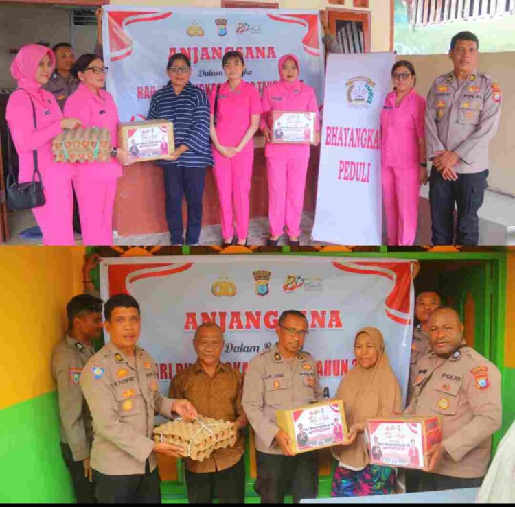 Tali Asih Sambut HUT Bhayangkara Ke-80, Polresta Sorong Kota dan Bhayangkari Gelar Anjangsana ke Purnawirawan dan Warakawuri