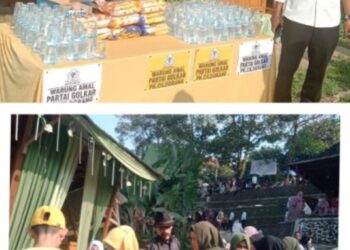 Pengurus kecamatan Cilograng Partai Golkar Berbagi 500 Snak Memeriahkan Gebyar tahun Baru Islam 1448 Hijriah