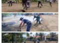 Pematangan Lahan TNI AL Bojongsalawe untuk Program Ketahanan Pangan TNI AL.