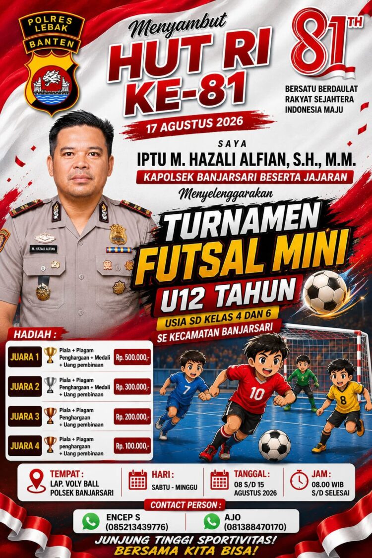 Kapolsek Banjarsari: Turnamen Futsal U-12 Jadi Wadah Pembinaan Karakter dan Prestasi Anak