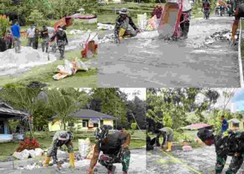 TMMD Ke-129 hari ke 2 (dua) TA 2026 Pembuatan Jalan Cor di Kampung Sesor Sorong Selatan