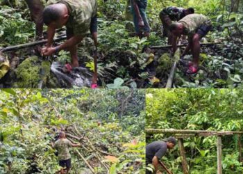 TMMD Ke-129 Kodim 1807/Sorong Selatan Terus Berjalan, Revitalisasi Pipanisasi Air Bersih di Kampung Sesor