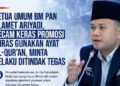 Ayat Al-Qur’an Diduga Dijadikan Tantangan Berhadiah Miras, BM PAN: Ruang Publik Harus Dijaga