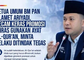Ayat Al-Qur’an Diduga Dijadikan Tantangan Berhadiah Miras, BM PAN: Ruang Publik Harus Dijaga