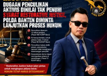 Kasus Dugaan Penculikan Aktivis Lebak Disorot, King Naga Ancam Laporkan Kapolda Banten ke Propam Jika Dihentikan Lewat Jalur Damai