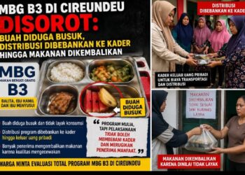 MBG B3 di Cireundeu Disorot: Buah Diduga Busuk, Distribusi Dibebankan ke Kader hingga Makanan Dikembalikan