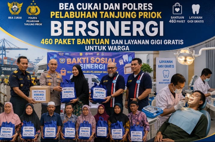 Bea Cukai dan Polres Pelabuhan Tanjung Priok Bersinergi, 460 Paket Bantuan dan Layanan Gigi Gratis untuk Warga