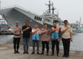 Kapolres Priok Hadiri Penyambutan Kapal Induk ITS Giuseppe Garibaldi, Menteri Pertahanan dan Pejabat Tinggi TNI
