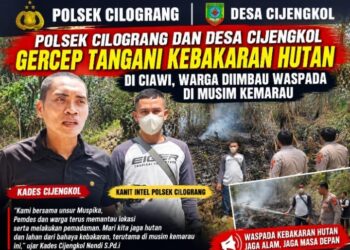 Gerak Cepat Polsek Cilograng Tangani Kebakaran Hutan di Ciawi, Warga Diminta Waspada Selama Musim Kemarau