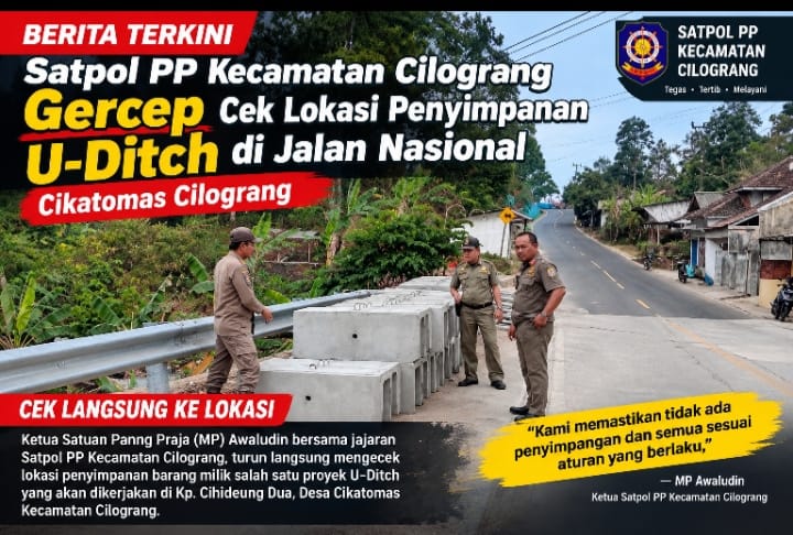 Material U-Ditch Program Perkim Banten Disimpan di Atas Trotoar Jalan Nasional, Jadi Sorotan Publik