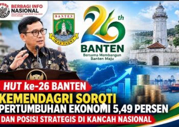 HUT ke-26 Banten, Kemendagri Soroti Pertumbuhan Ekonomi 5,49 Persen dan Posisi Strategis di Kancah Nasional