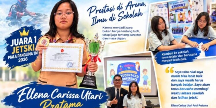 Juara 1 Jetski Piala Panglima TNI 2026, Ellena Tetap Fokus Sekolah dan Terus Kejar Nilai Tinggi
