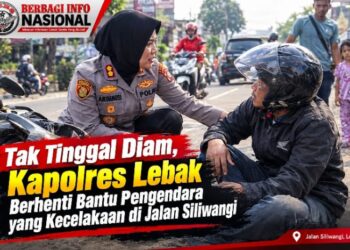 Tak Tinggal Diam, Kapolres Lebak Berhenti Bantu Pengendara yang Kecelakaan di Jalan Siliwangi
