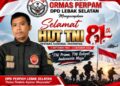 Keluarga besar Ormas Perpam DPD Lebak Selatan Ucapkan Selamat HUT TNI ke-81